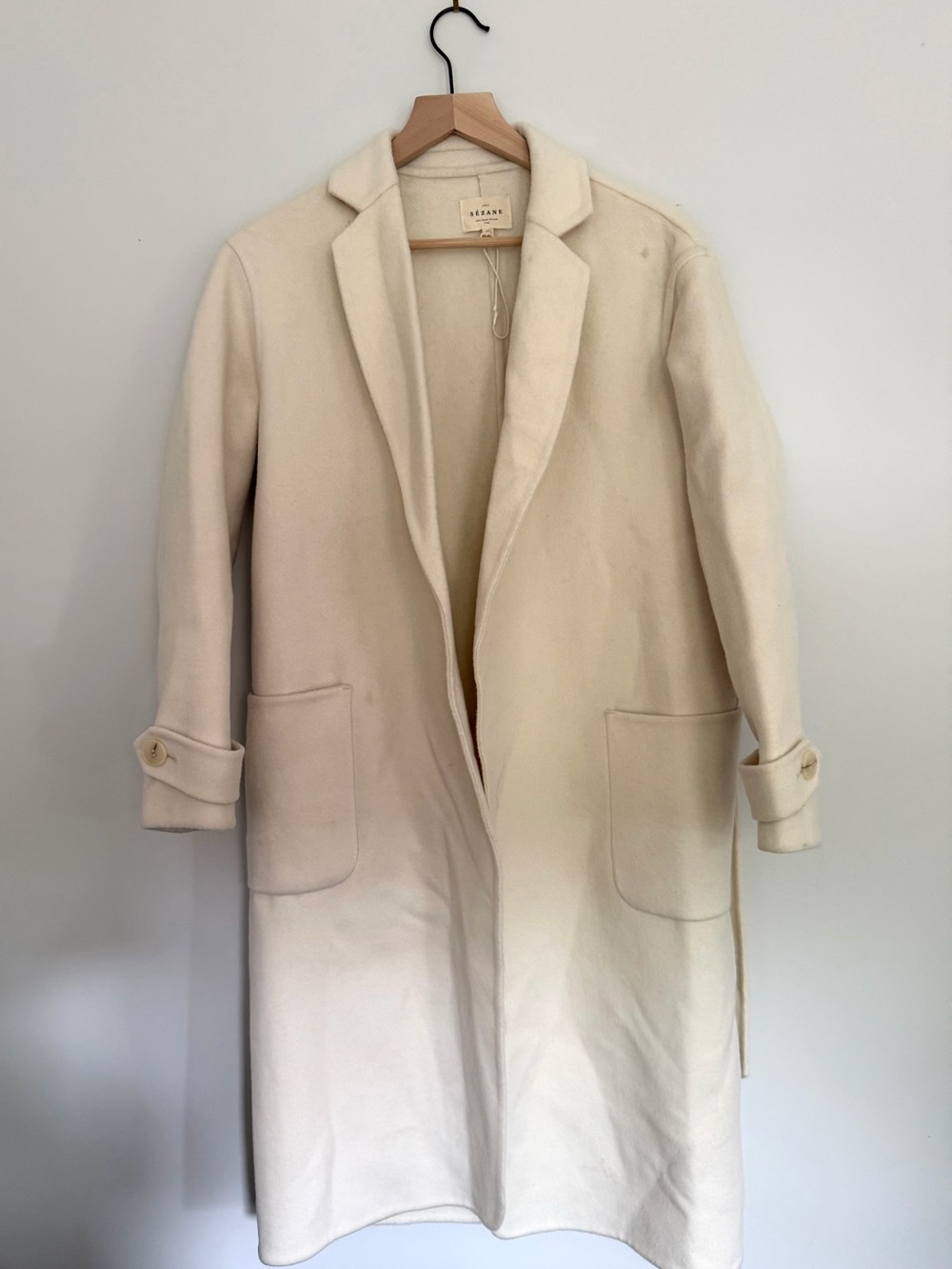 Sezane off white wool coat